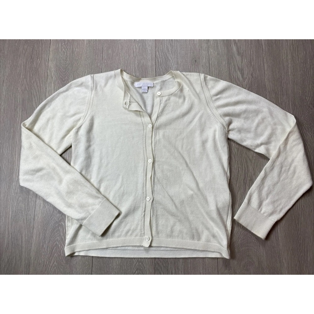 Burberry Children's Classic Cardigan Size 14 Ivory Color Button Down Cotton